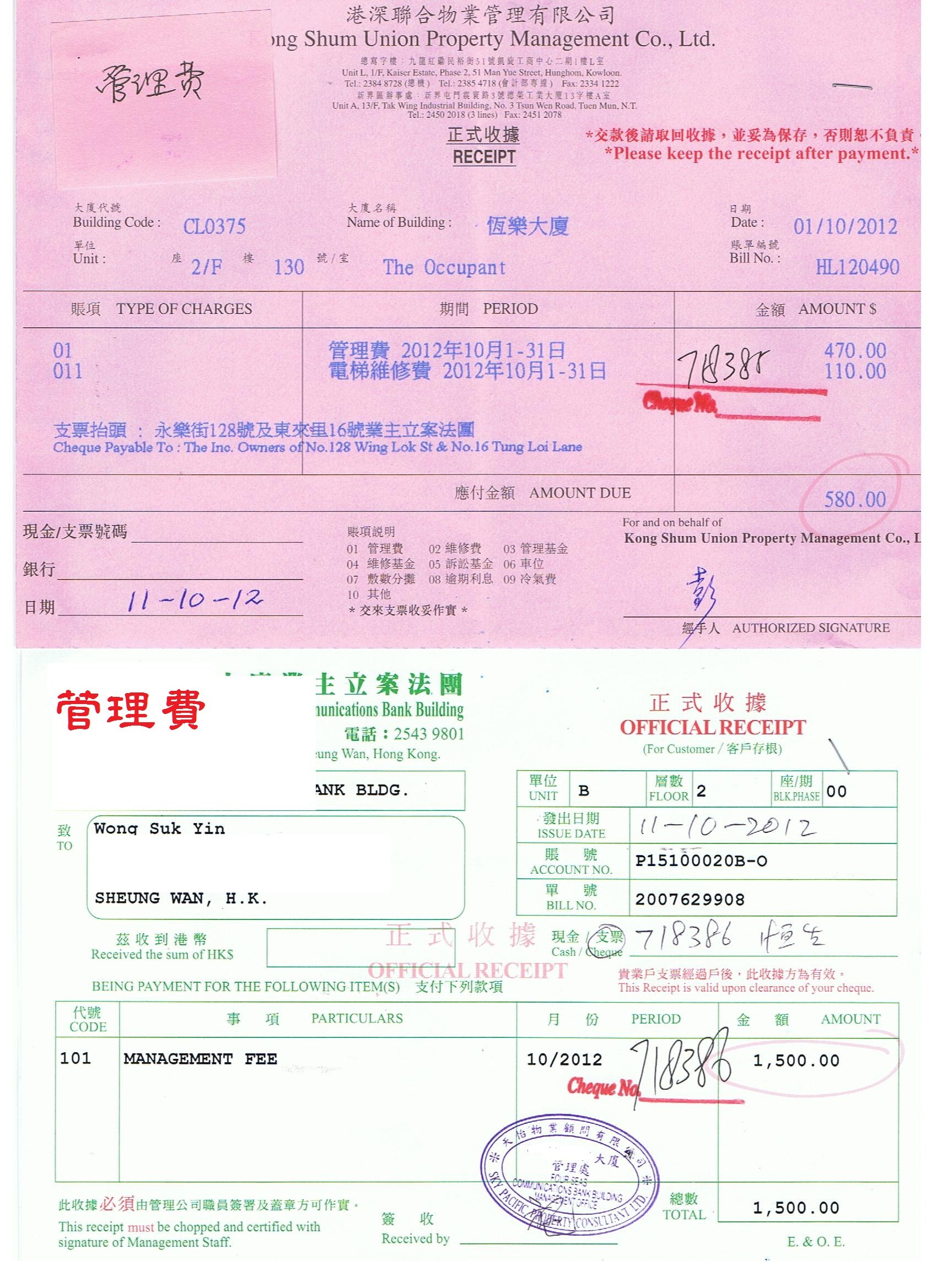 管理費1 001